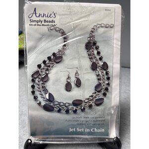 Annies Simply Beads Jet Set In Chain Jewelry Kit - Necklace & Earrings Set Mater